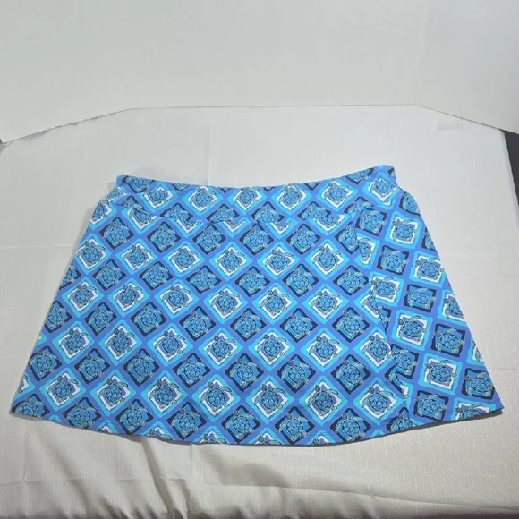 LULU B Blue Turtles Golf Tennis Pickleball Activewear Skort Sz XL UPF50 - Picture 1 of 9
